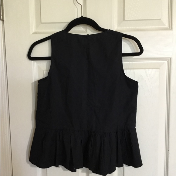 Madewell Floral embroidered black top Sz.XXS - Picture 3 of 8